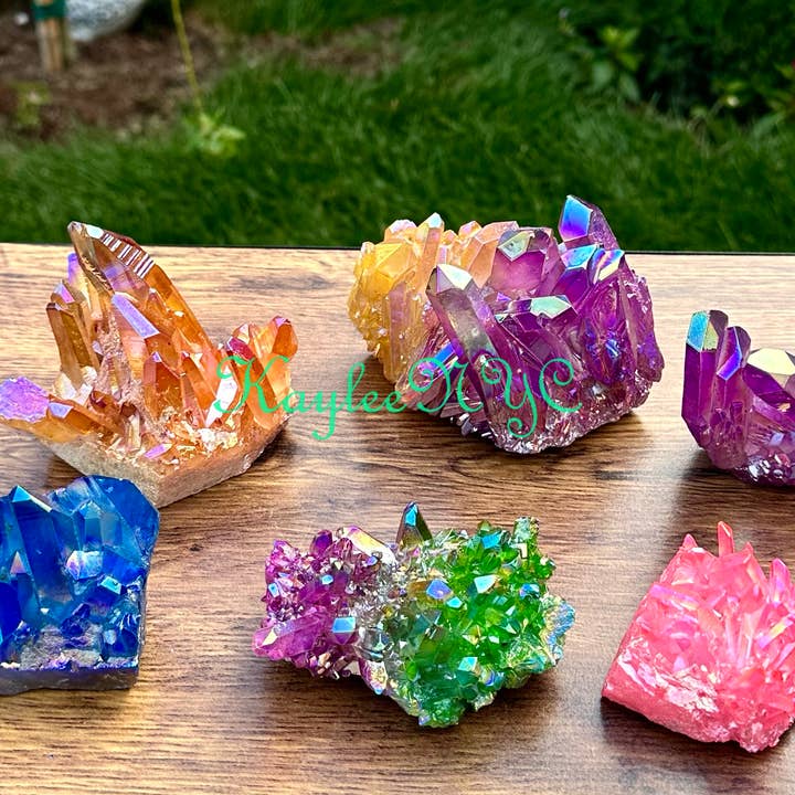 KayleeNYC - Wholesale Spiritual Stone/Crystal - 6-7 PCs Mix Aura Lemurian Quartz Cluster Crystal3