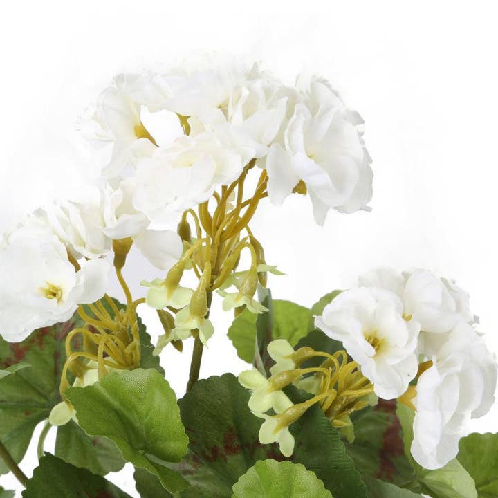 Closer2Nature - Wholesale Kunstplant - Kunstmatige witte zonale geraniumplugplant van 24 cm1