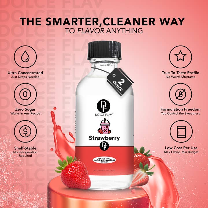 Dolce Flav - Wholesale Flavored Syrup - Strawberry Flavoring Water Soluble2