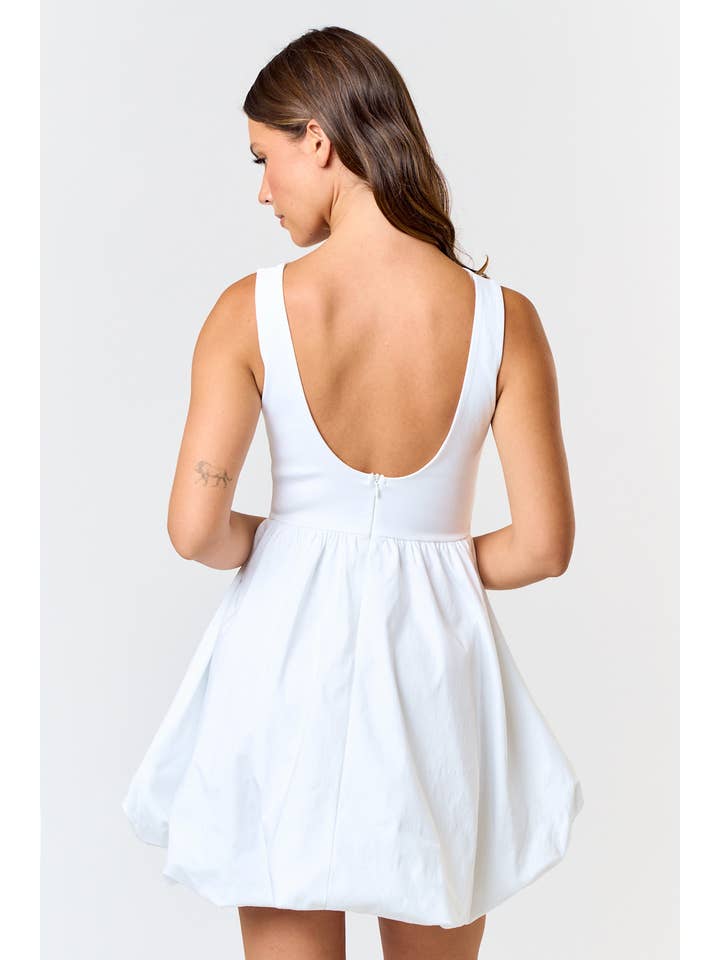 Blue Blush - Wholesale Dress - Women's - BD24799 BUBBLE HEM BOAT NECK MINI DRESS