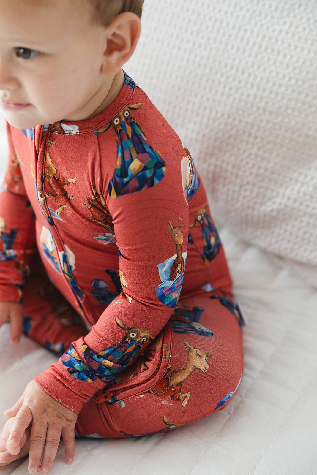 Charlie Lou Baby - Wholesale Sleepsuit - Baby - Bamboo Rompee™ | Llama Llama Red Pajama7