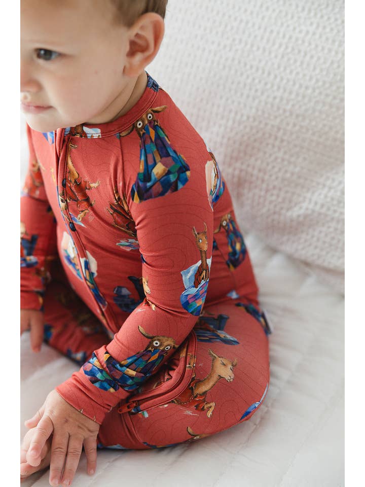 Charlie Lou Baby - Wholesale Sleepsuit - Baby - Bamboo Rompee™ | Llama Llama Red Pajama7