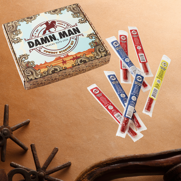 Damn, Man Snacks - Wholesale Food Gift Basket - Cowboy Box Beef & Nut Gourmet Gift Basket8