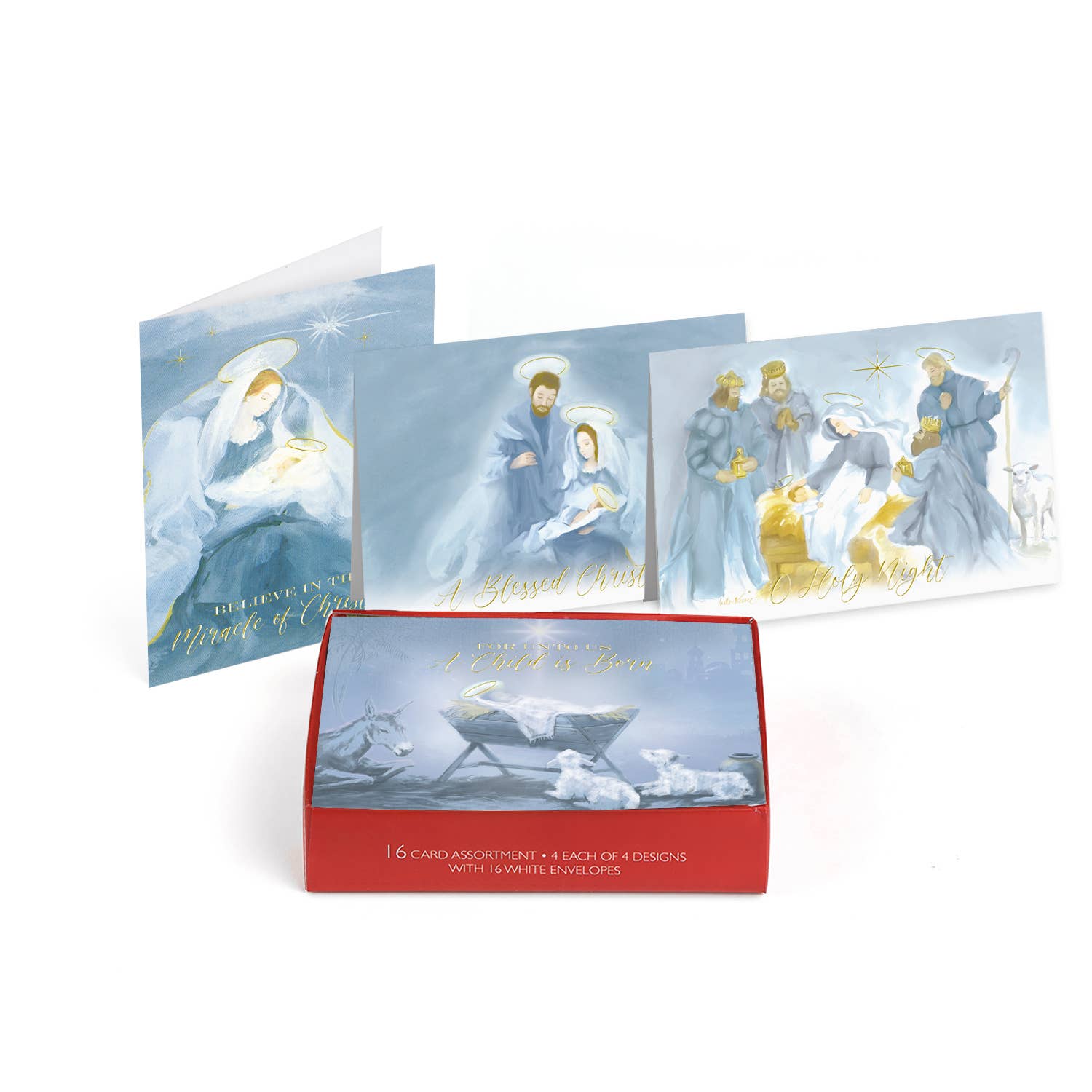 Masterpiece Studios - Vente Cartes de Noël - Assortiment de cartes de vœux religieuses à l'aquarelle1