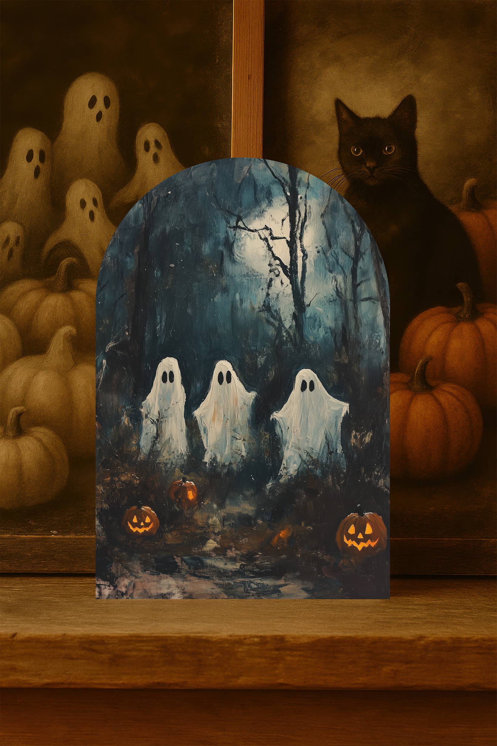 The 19th Collective - Wholesale Sign - Haunted Woods Ghosts Arch Sign – Spooky Halloween Decor