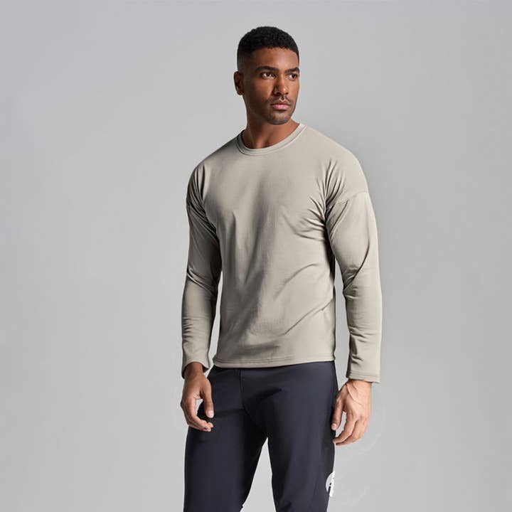 Herr Solid Snabbtorkande Utomhusträning Långärmad Topp för wholesale av Sodalemon