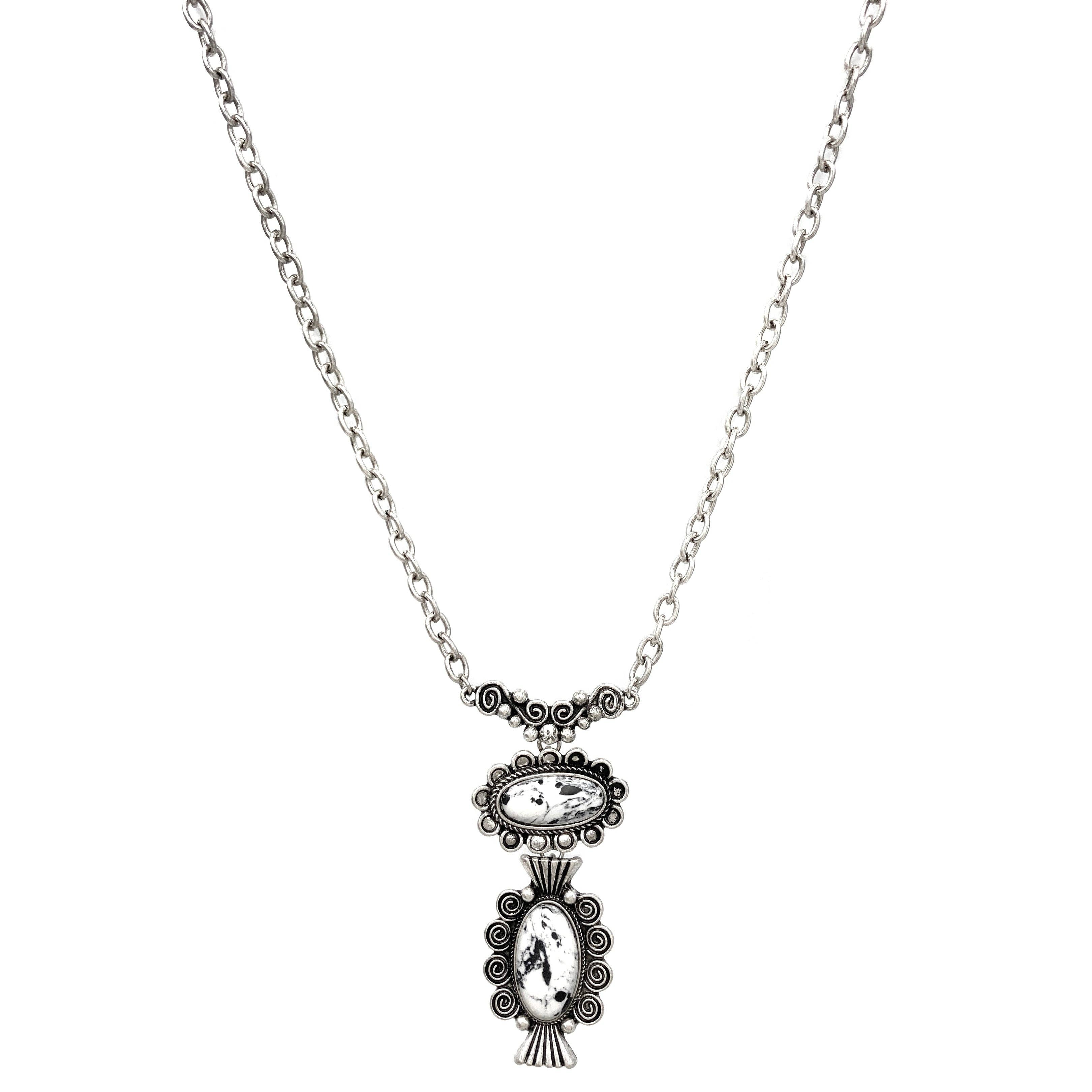 Lunar Deer - Wholesale Pendant/Charm Necklace - Cabochon Turquoise Stone Chain Necklace0