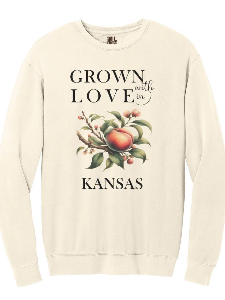 Kansas Perziken Sweatshirt voor wholesale door Soil Comforts