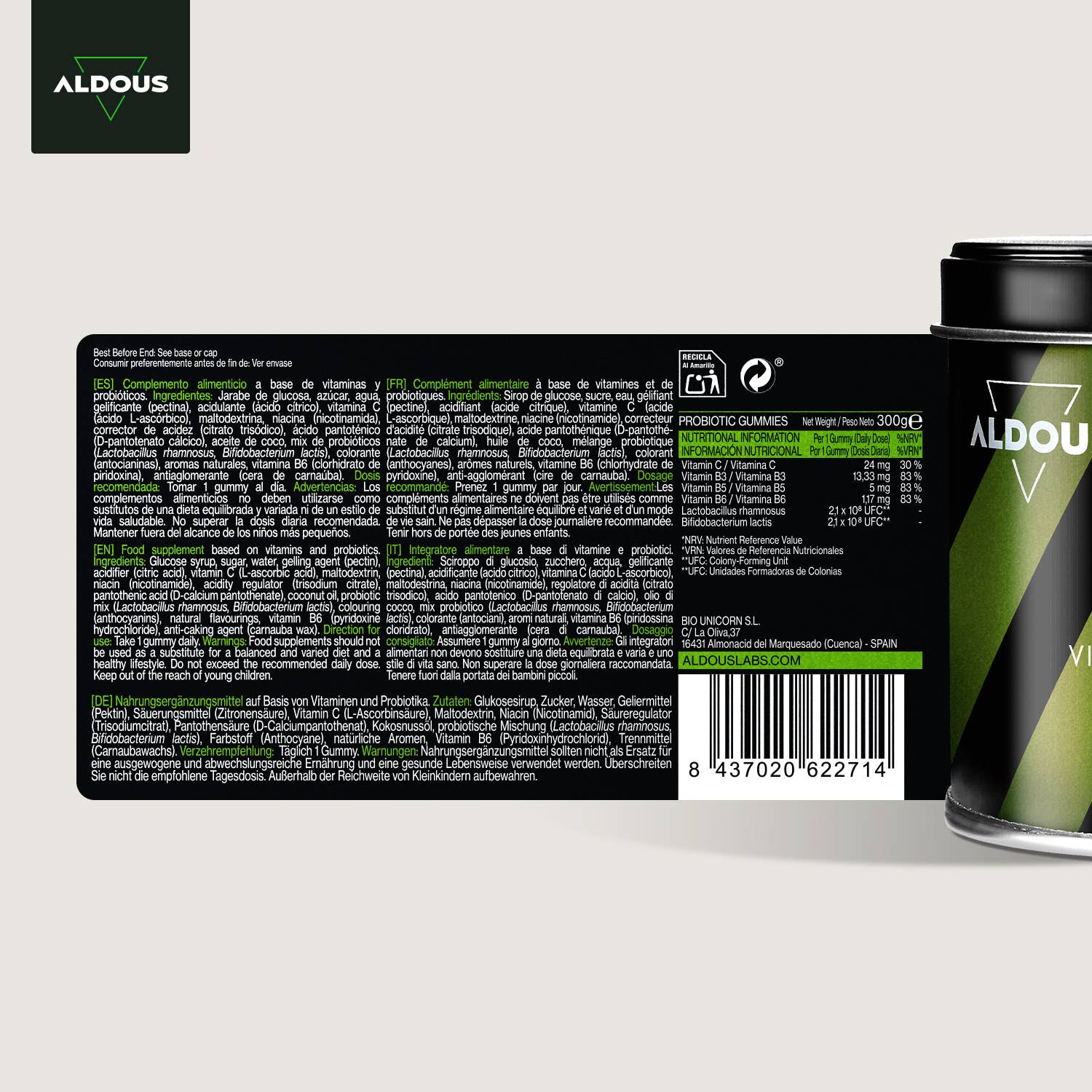 Aldous Bio - Wholesale Oral Supplement/Vitamin - Probiotics + Vitamins Aldous gummies |120 gummies6