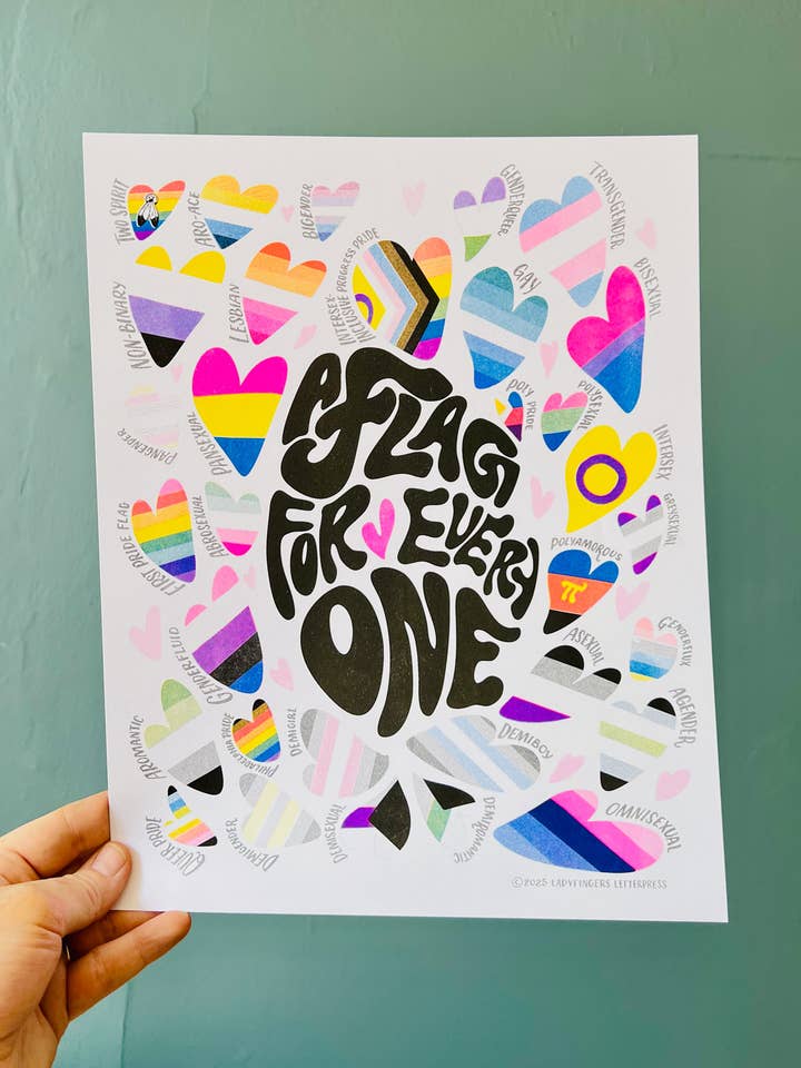 A Flag For Every One - Pride Flag Guide for wholesale by Ladyfingers Letterpress