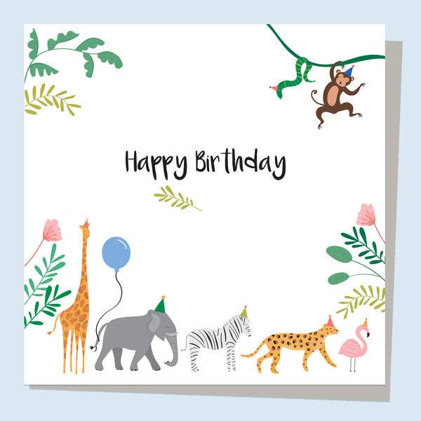 Kids Birthday Card - Go Wild Animals for wholesale by Dotty About Paper