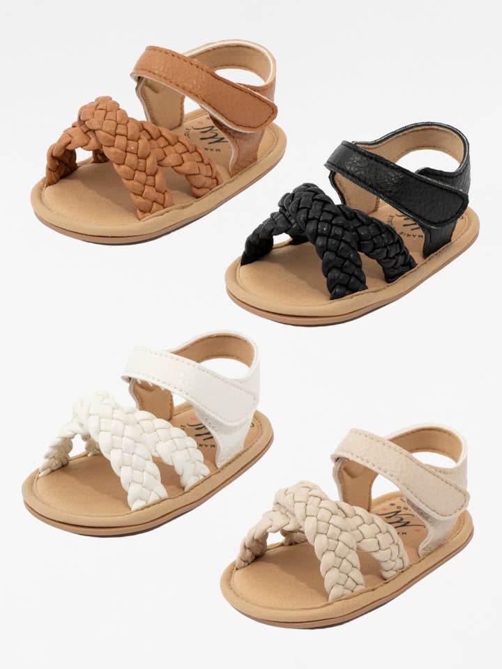 Braided Cross-Front Baby Sandals for wholesale by Marie Nicole Clothing