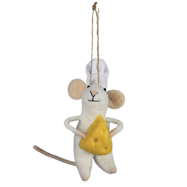 HomArt - Wholesale Ornament - Mouse with Cheese Ornament, Felt1