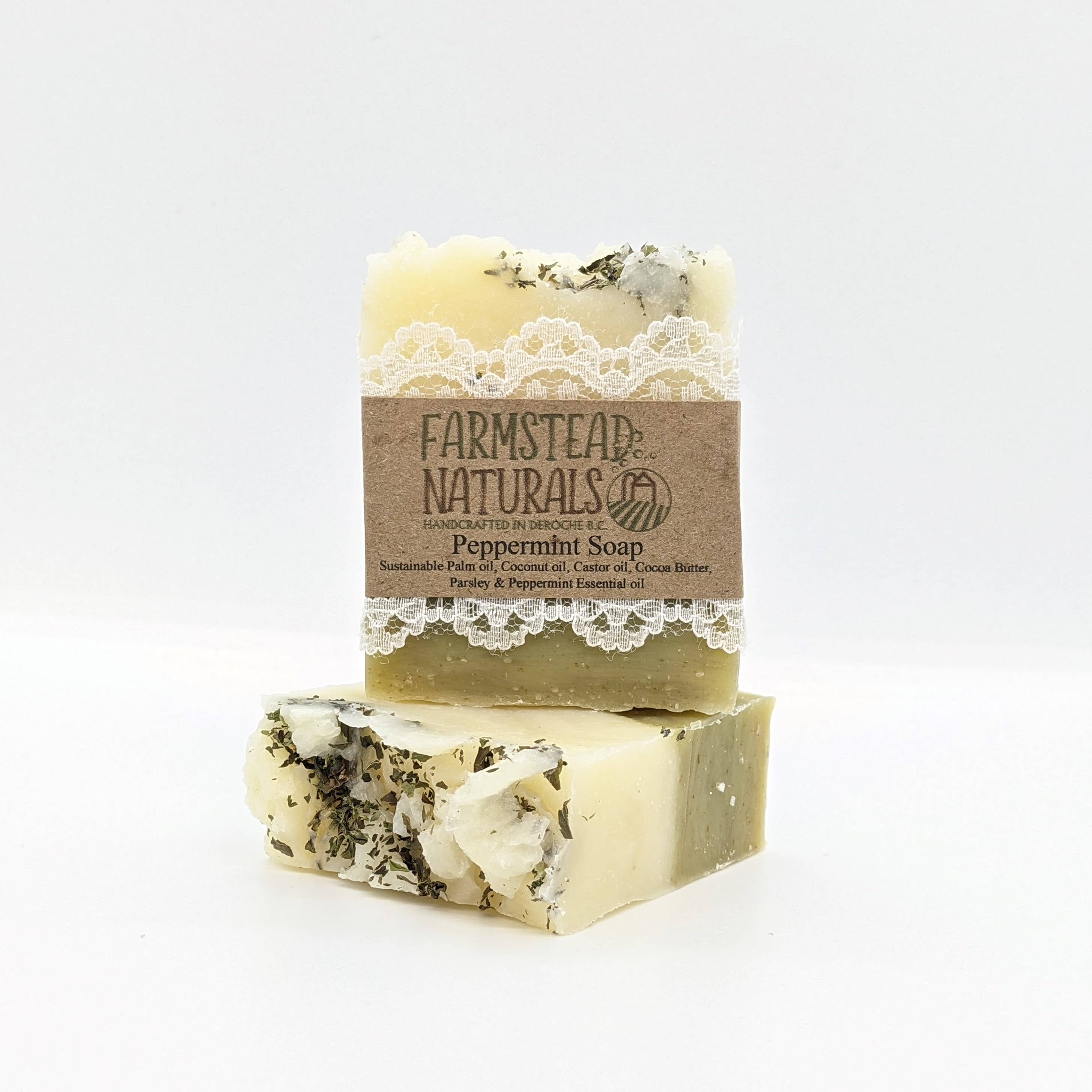 Farmstead Naturals – sabonete sólido por atacado – Sabonete Artesanal de Hortelã-Pimenta - Granel - Farmstead Naturals