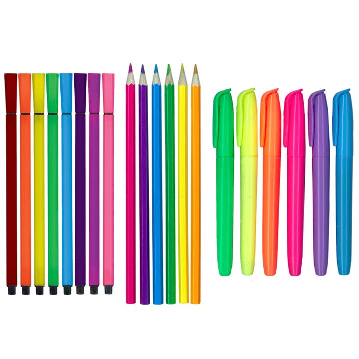 Hinkler Australia - Wholesale Colouring and activity book – kids and baby - Art Maker Neon Animals Colouring Carry Case1