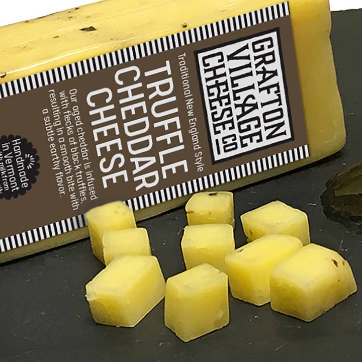 Grafton Truffle Cheddar, 4 oz for wholesale by Vermont Farmstead Cheese Co.