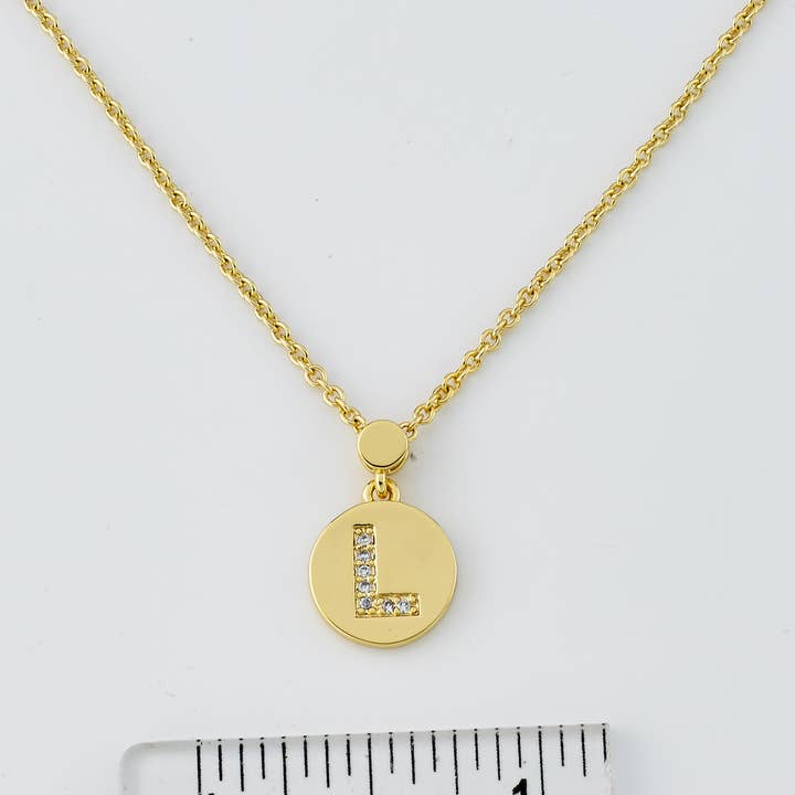 Little Miss Twin Stars - Wholesale Pendant/Charm Necklace - LMTS Classic! Initial Disc Pendant Necklace98