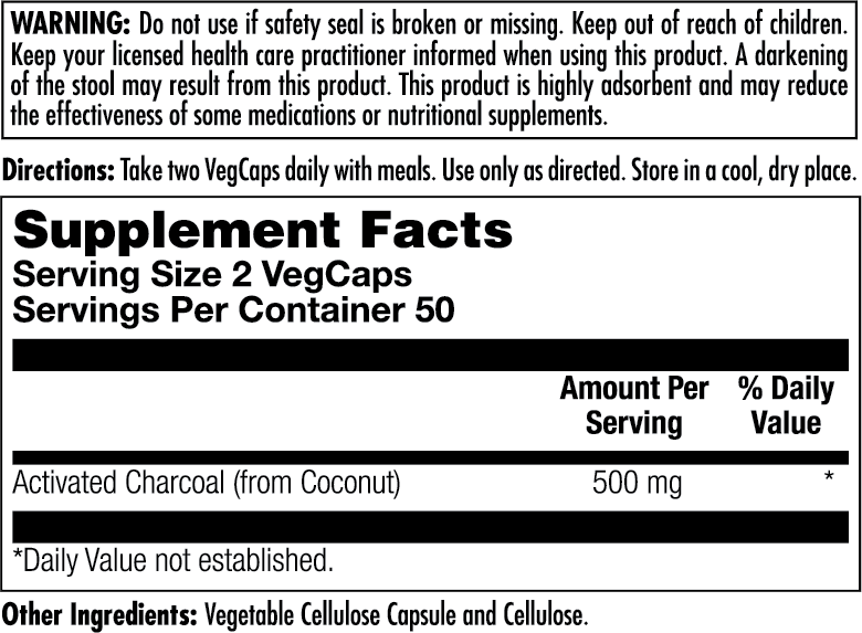 KAL - Wholesale Oral Supplement/Vitamin - Charcoal Activated VegCaps3