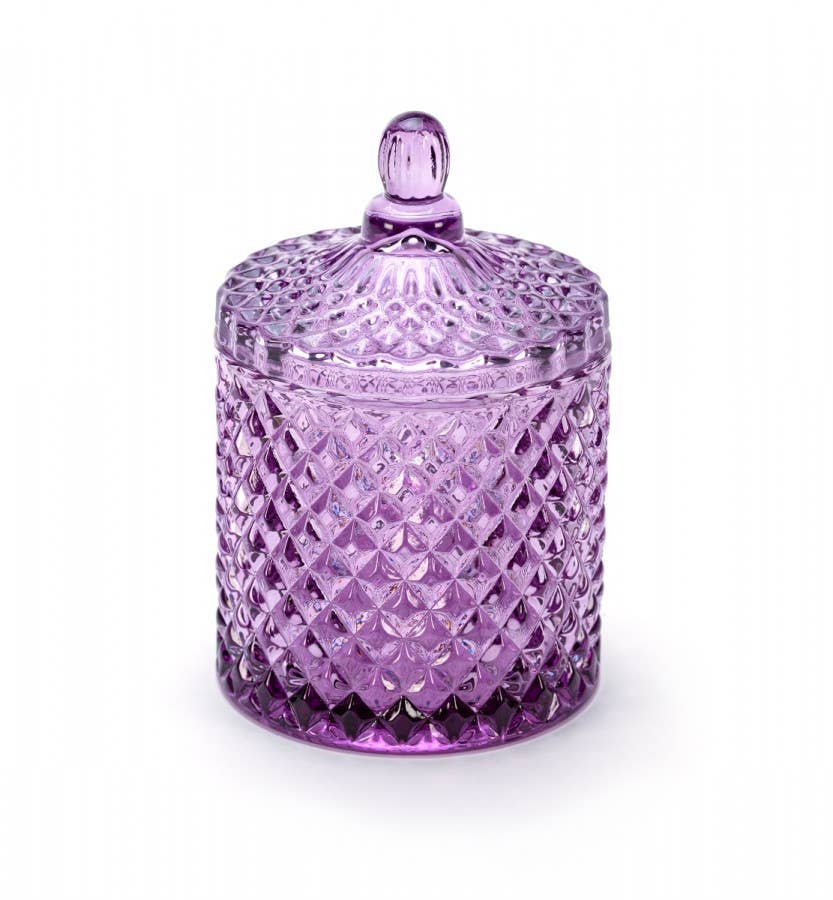 London Luxury Candle Supplies - Wholesale Weckpot/glazen pot - Geo 230 ml gekleurde geslepen glazen pot14