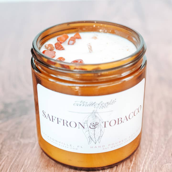 Saffron & Tobacco Amber Jar Candle for wholesale by Candleleaf