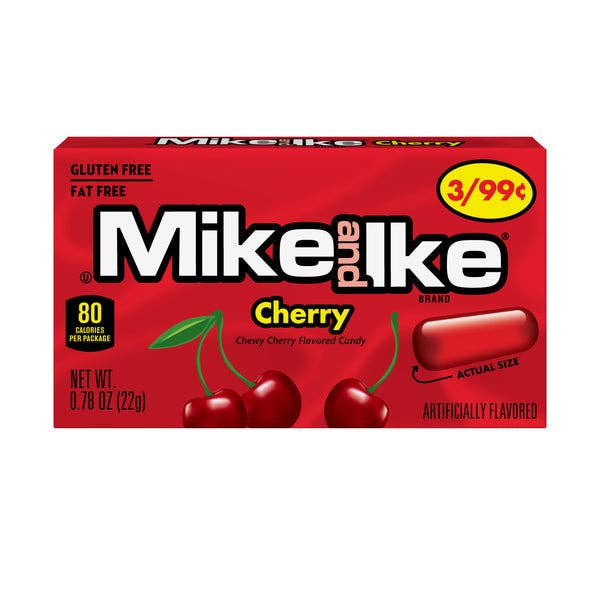 I Got Your Candy - Venta al por mayor Gominolas - Mike & Ike Cherry sabor cereza, caja con 24 paquetes de 22 g (0,78 oz)1