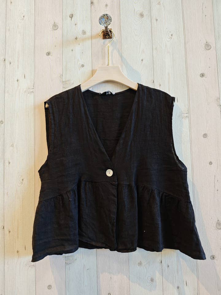 Linen & More - Wholesale Blouse - Women's - REF 12182 SLEEVELESS BLOUSE 100% LINEN3