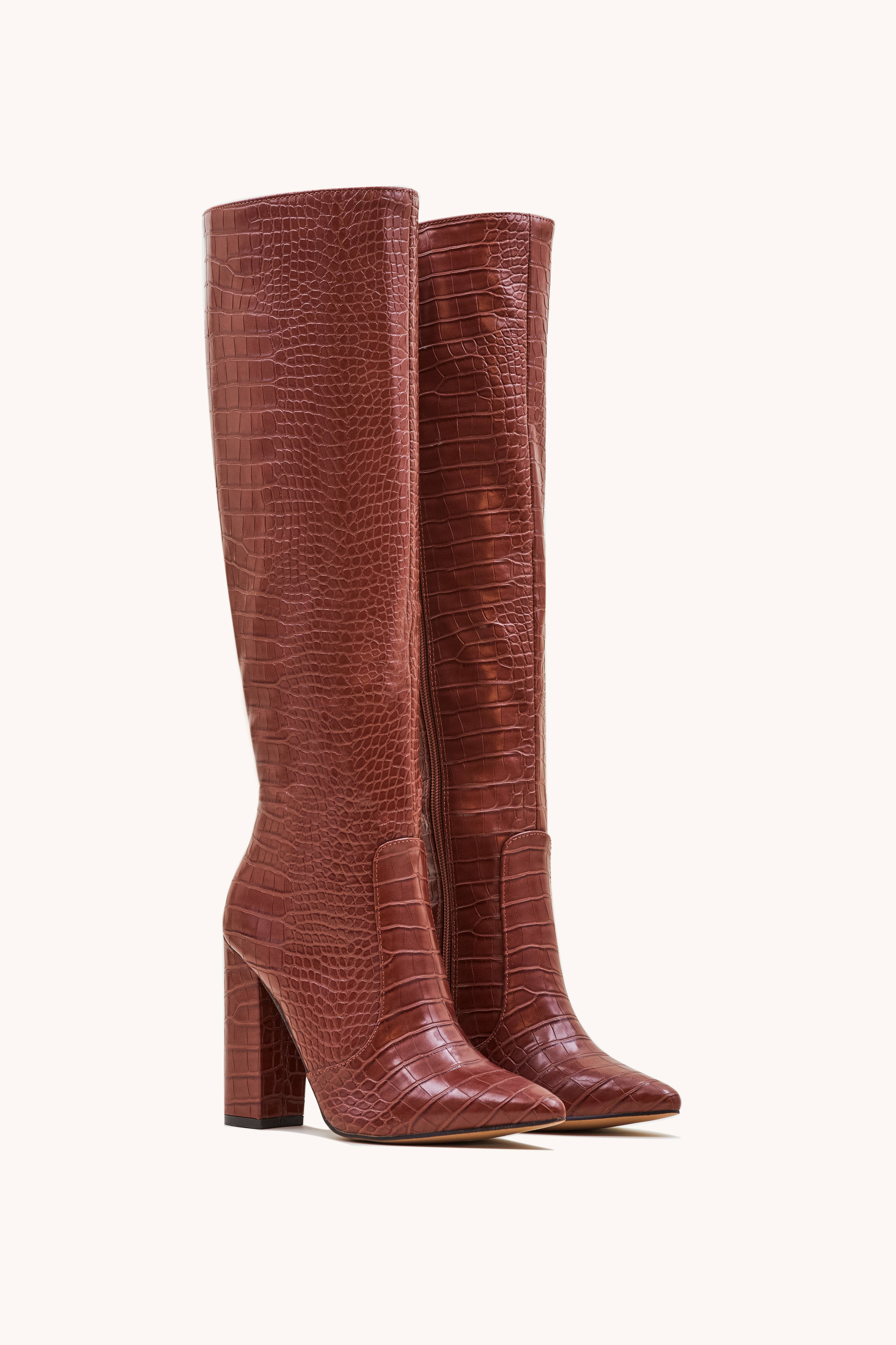 Stephan Paris - Wholesale Boots - Women's - C-132b crocodile pattern pointed boots5