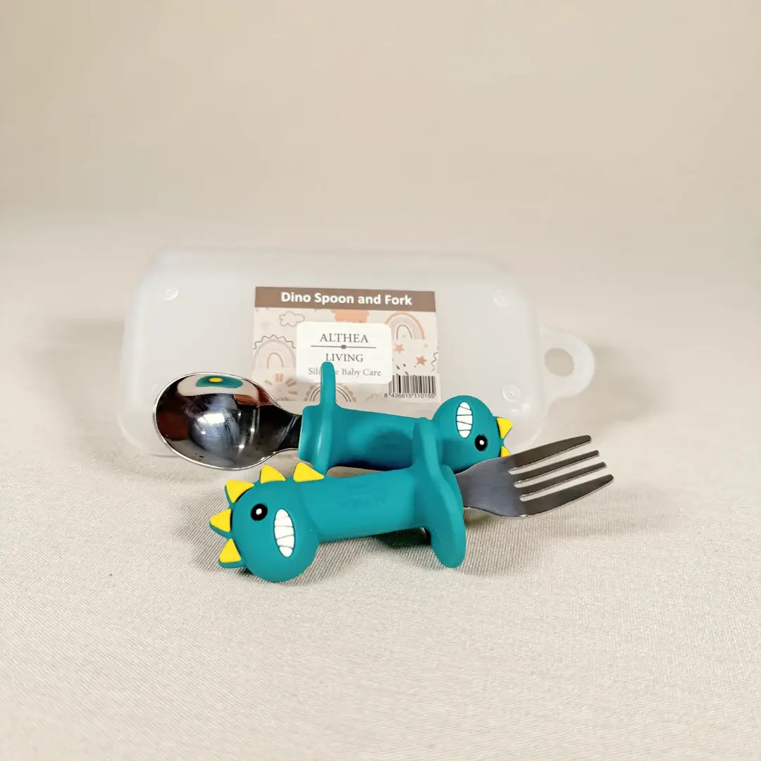 Althea Living - Venta al por mayor Conjunto de cubiertos - Niños y bebés - Juego de Tenedor y Cuchara Con Forma de Dinosaurio1