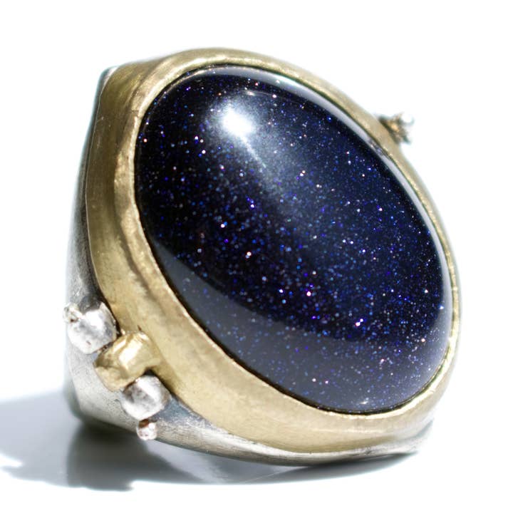 Mixed Metal Nightowl Locket Ring for wholesale by Creature's Virtue