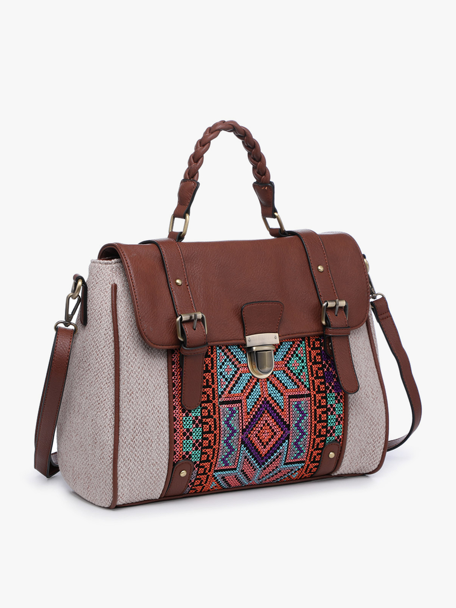 Jen & Co. - Wholesale Satchel - Women's - M1944 Harlow Aztec Embroidered Satchel4