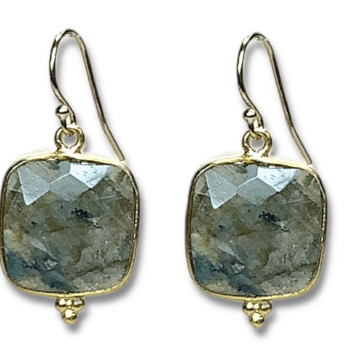 Orecchini Quadrati in Labradorite per la vendita all'ingrosso da parte di ADMK Jewelry