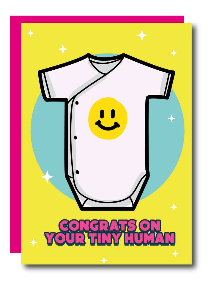 Biglietto di auguri per neonato Tiny Human per la vendita all'ingrosso da parte di Studio Soph (We Pay Your Import Fees - We Ship DDP)