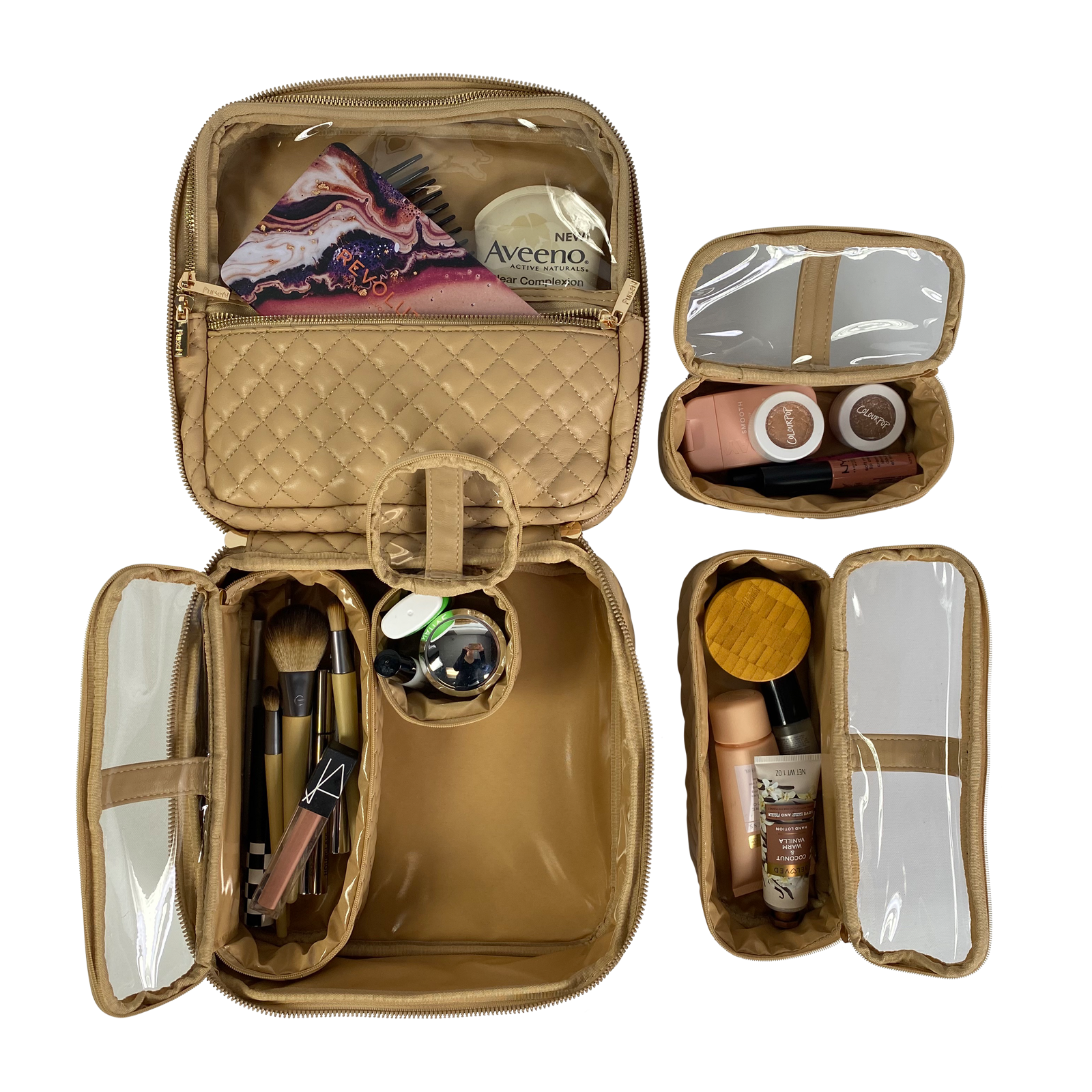 PurseN (new) - Vente Trousses de maquillage/cosmétique - Mini Diva Trousse de Maquillage - Matelassé Nude6