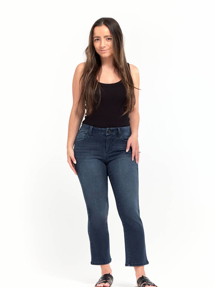 Petite 24" Better Butter Slim Straight Jean in Lanie for wholesale by 1822 Denim