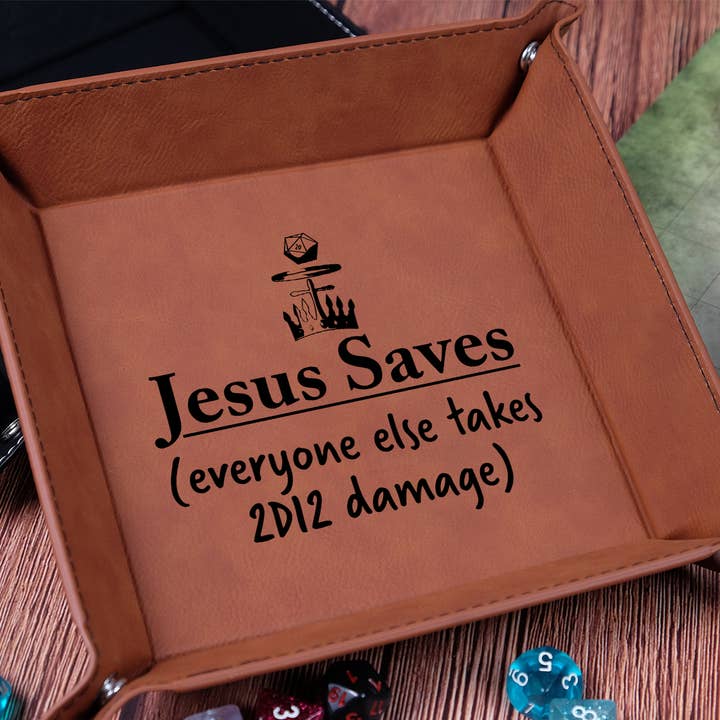 Jesus Saves - D&D Dice Tray for wholesale by Level 1 Gamers
