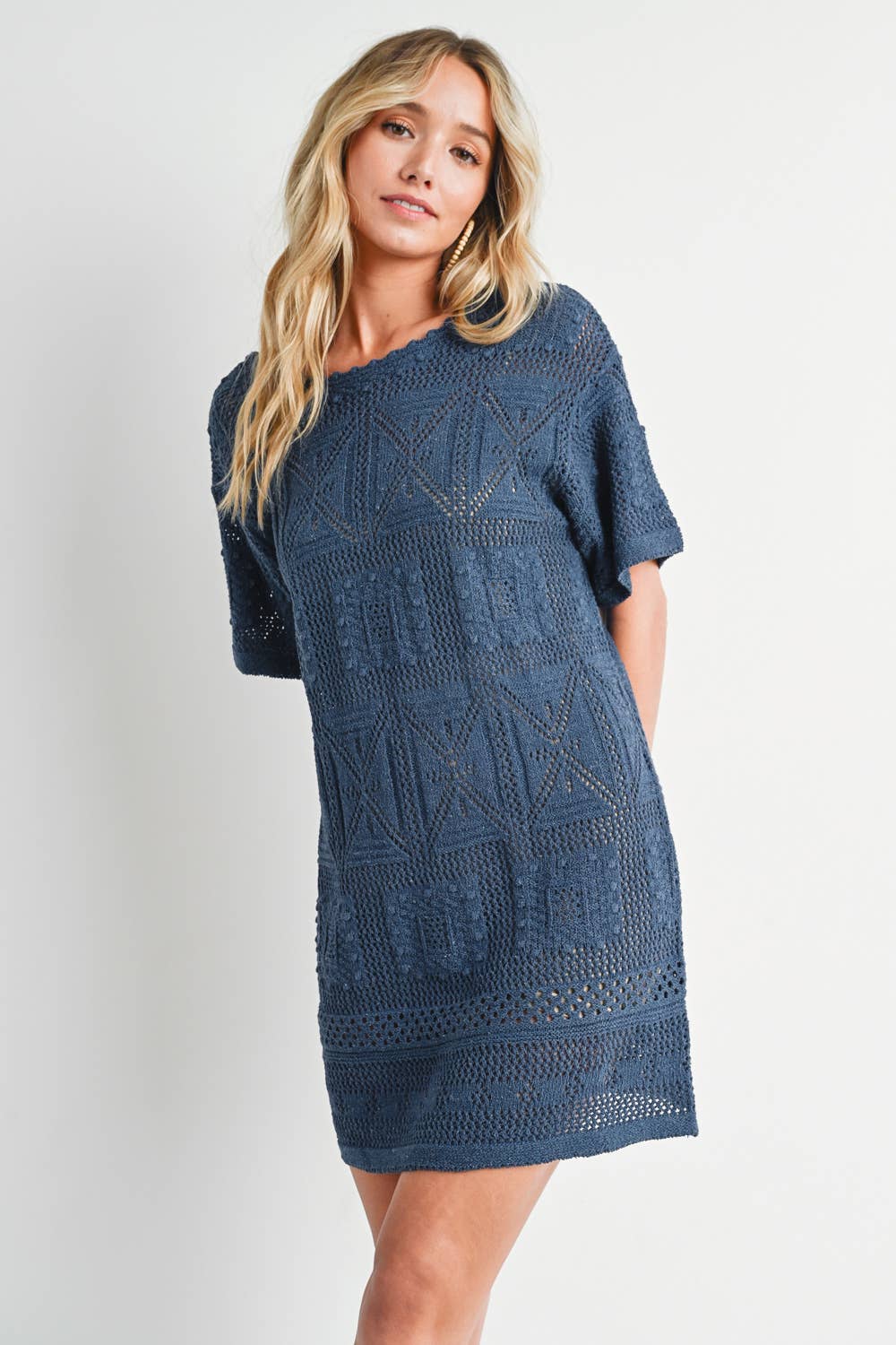 Bluivy - Vente Robe – femme - ROBE DROITE EN TRICOT AZTÈQUE11