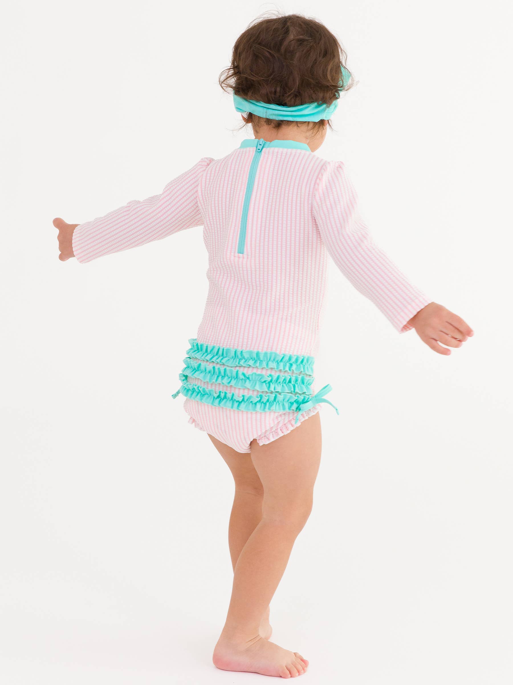 RuffleButts + RuggedButts - Wholesale Fashion Headband - Kids - Girls Island Blue Swim + Active Bow Headband4