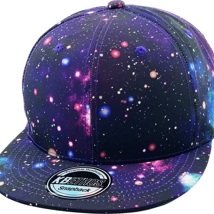 KBETHOS - Wholesale Flat Brim Cap - Unisex - Galaxy Snapback25