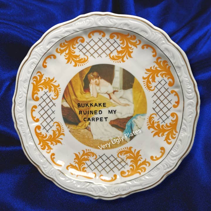 bukkake ruined my carpet plate for wholesale by Very Ugly Plates