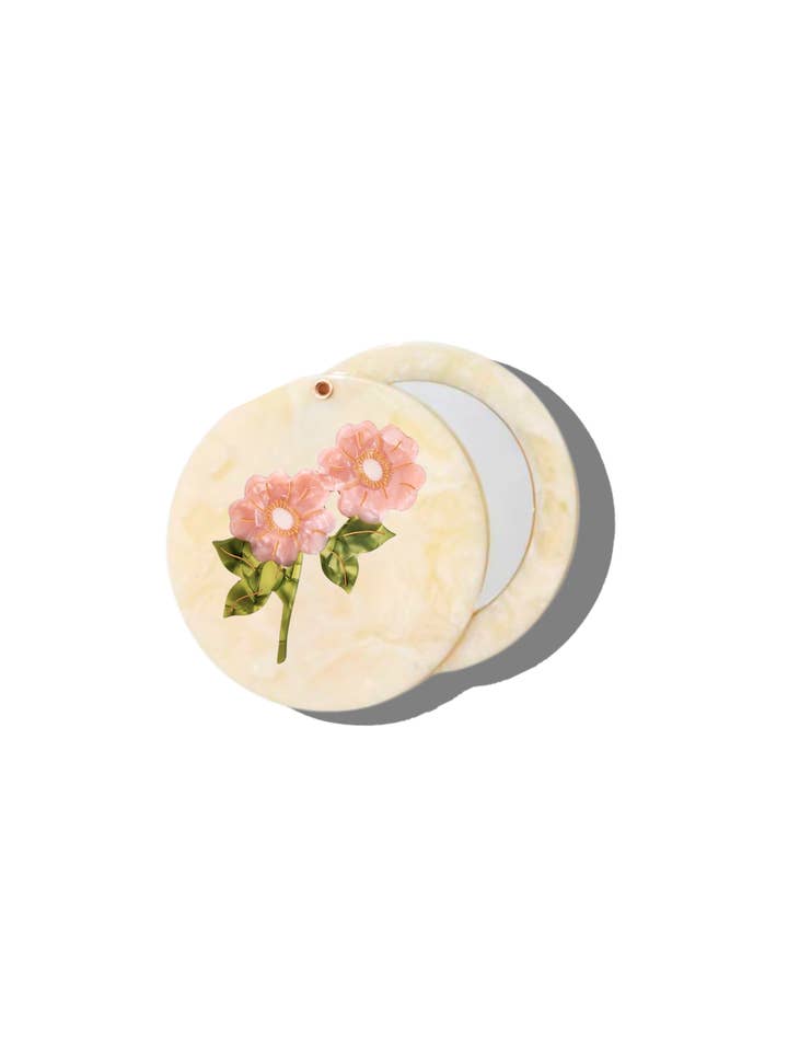 Hand-painted Wild Roses Compact Mirror | Eco-Friendly for wholesale by Solar Eclipse