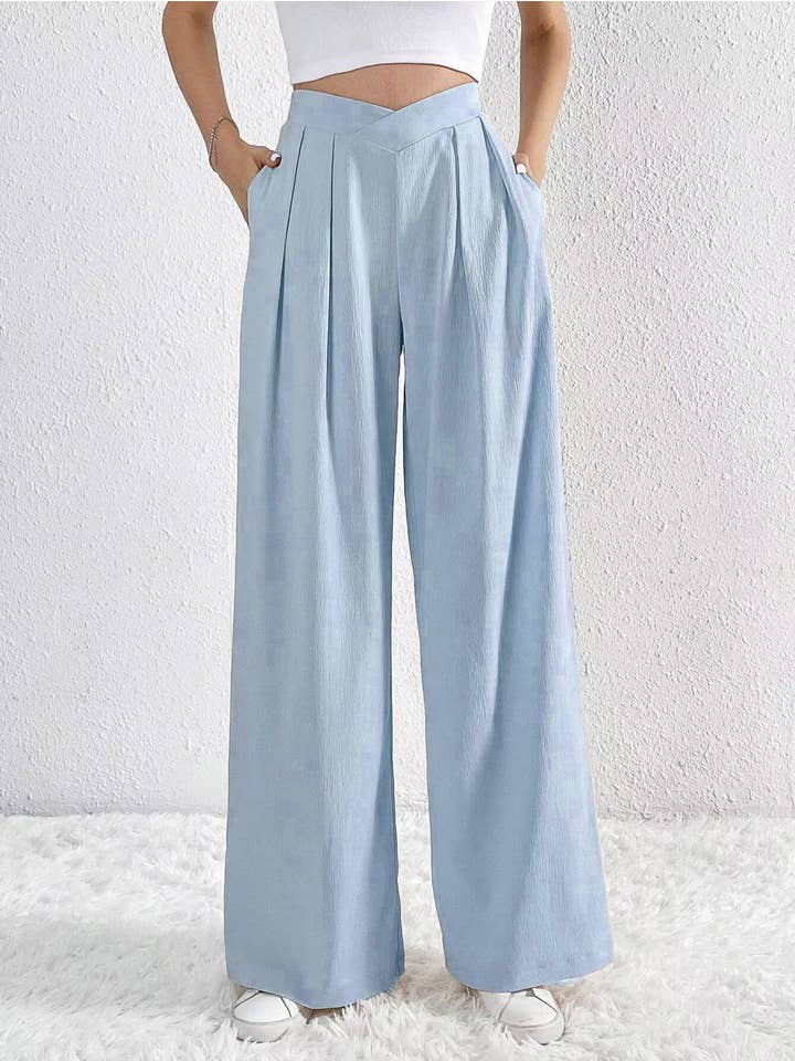 Sweetkama - Wholesale Suit trousers – women's - Ladies Solid Color Wide Leg Suit Pants 6666662