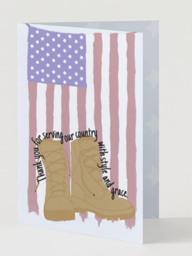 Greeting Card: Thank You For Your Service for wholesale by Chika Paper Studio