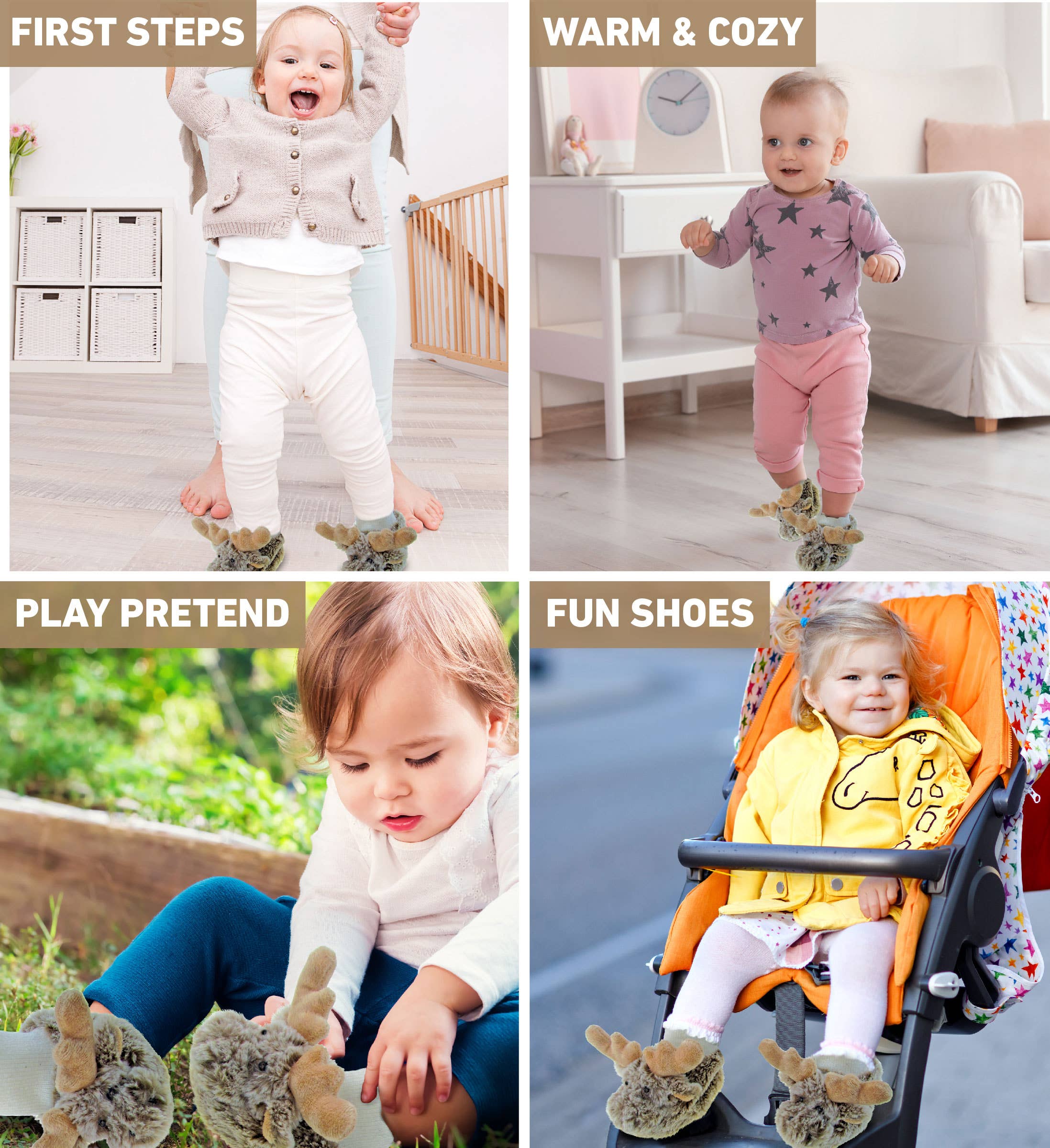 Cota Global - Wholesale Stuffed/Plush Toy - Kids & Baby - Super Soft Plush Baby Shoes - Moose2