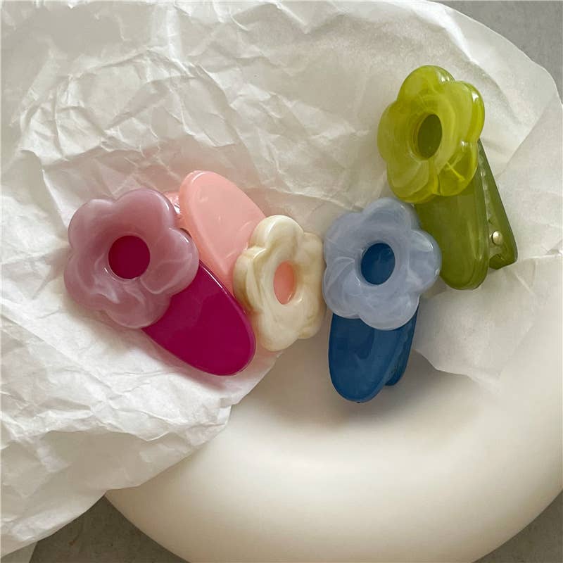 Tourtiwi - Wholesale Hair Clip - Kids - Two-Pack of Cute Colorful Flower Duckbill Clips11