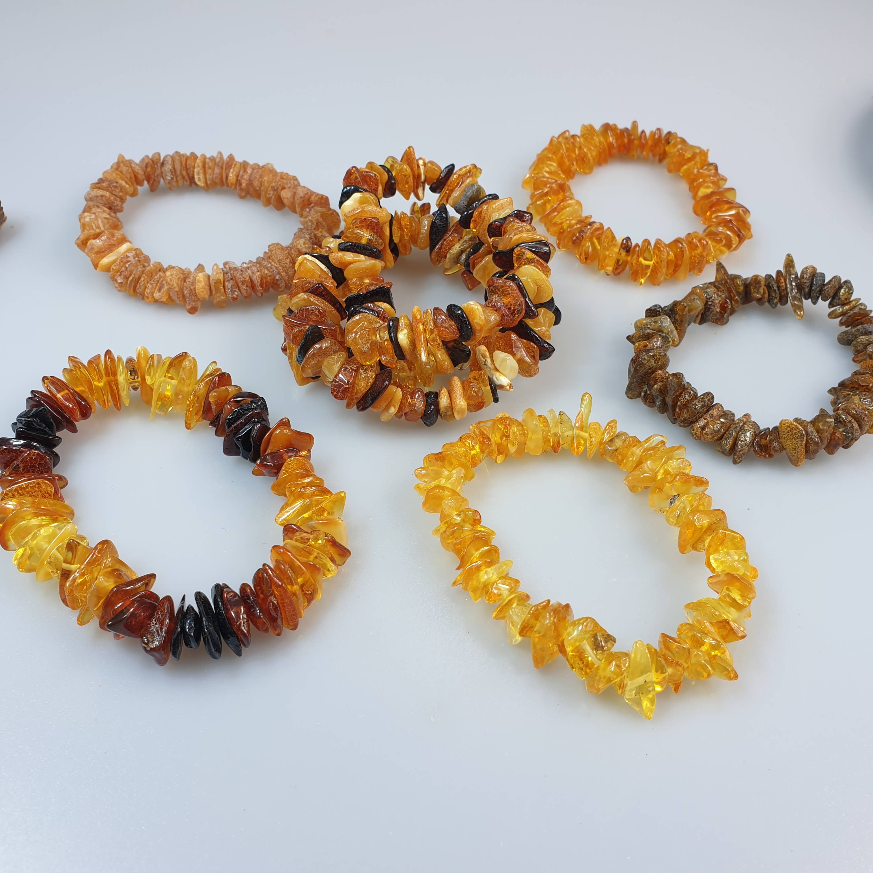 AmberLithuania - Vendita all'ingrosso Bracciale con perline - Bracciale da adulto con pietre grezze di ambra baltica elasticizzato10