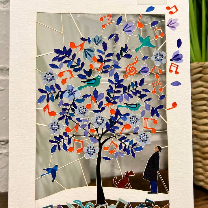 Shadywood Designs - Wholesale Everyday Greeting Card - Musical Notes Tree laser cut card