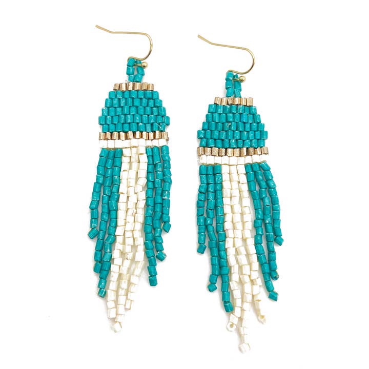 Seed Bead Waterfall Earrings - Multiple Color Styles for wholesale by Anju Jewelry