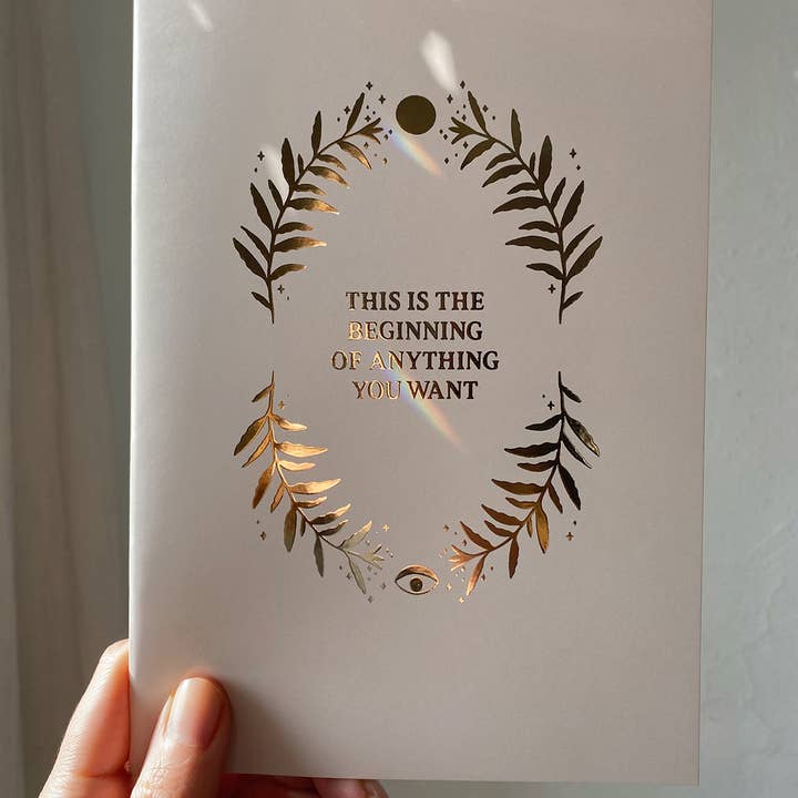 Anna Cosma - Wholesale Notebook - THE BEGINNING OF EVERYTHING YOU WANT - BLANC - GOLD JOURNAL1