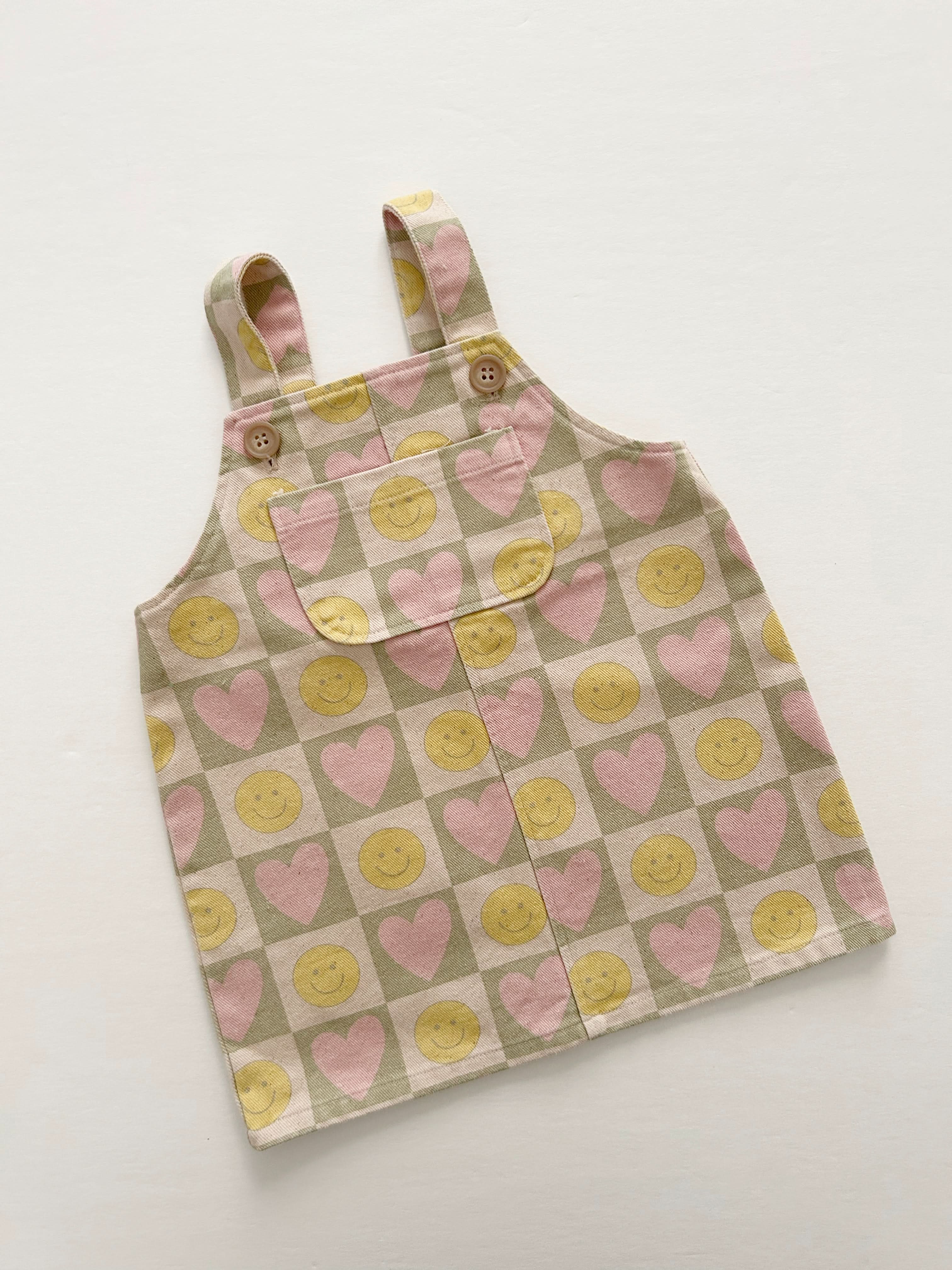 At Noon - Wholesale Overalls - Kids - [At Noon Original Design] Toddler Kangaroo Pocket Printed Denim Skirtall (6m-8y)- 2Colors7