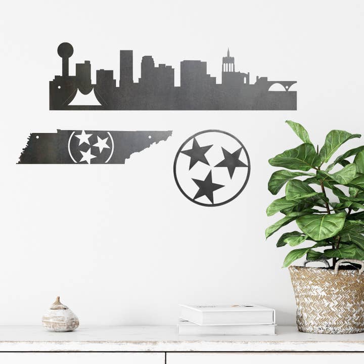 Highland Ridge | Handmade Home Decor - Wholesale Wall Accent - Knoxville Skyline Metal Art Small1